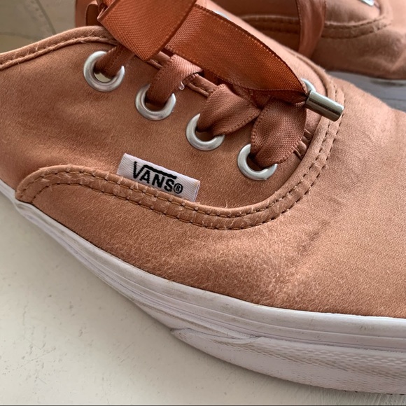 Vans Rose Gold Satin Lux Shoes - Picture 6 of 8